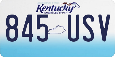 KY license plate 845USV