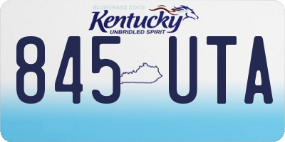 KY license plate 845UTA