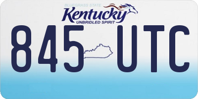 KY license plate 845UTC