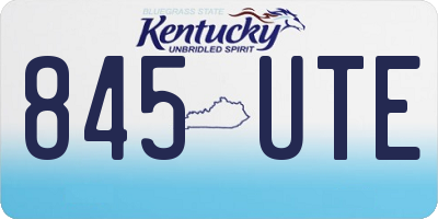 KY license plate 845UTE