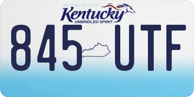 KY license plate 845UTF