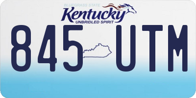 KY license plate 845UTM