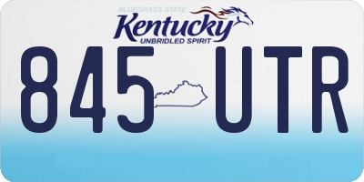 KY license plate 845UTR