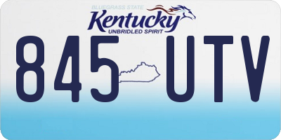 KY license plate 845UTV