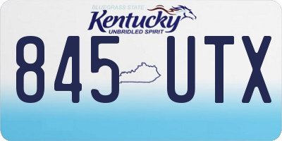 KY license plate 845UTX
