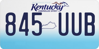 KY license plate 845UUB