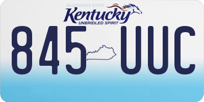 KY license plate 845UUC