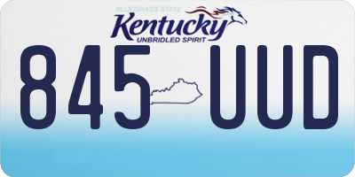 KY license plate 845UUD