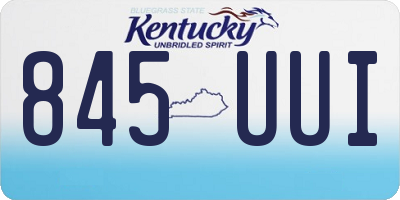 KY license plate 845UUI