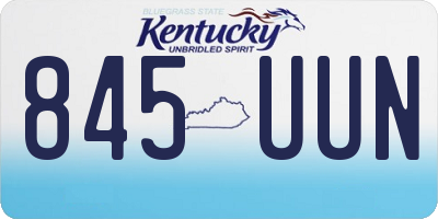 KY license plate 845UUN
