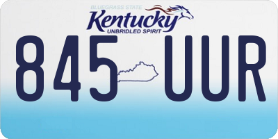 KY license plate 845UUR