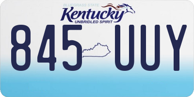 KY license plate 845UUY