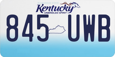 KY license plate 845UWB
