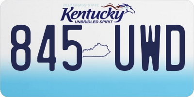 KY license plate 845UWD