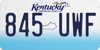KY license plate 845UWF