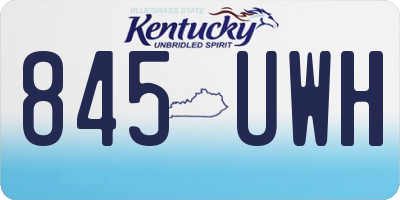 KY license plate 845UWH
