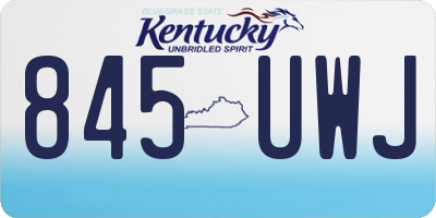 KY license plate 845UWJ