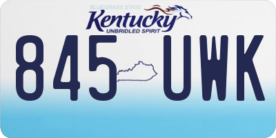 KY license plate 845UWK