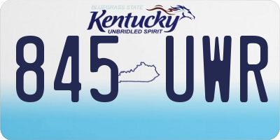 KY license plate 845UWR