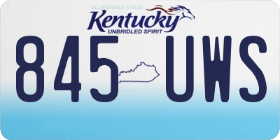 KY license plate 845UWS