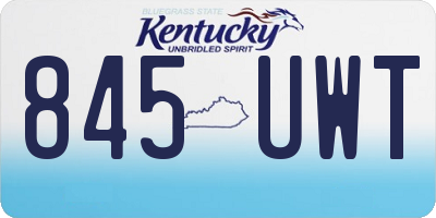 KY license plate 845UWT