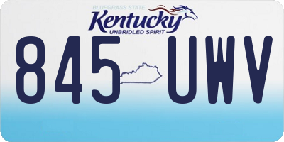 KY license plate 845UWV