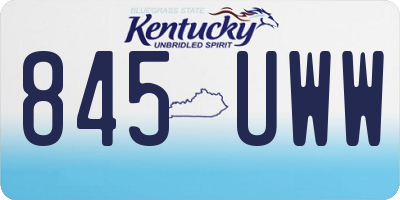 KY license plate 845UWW