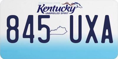 KY license plate 845UXA