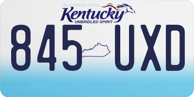 KY license plate 845UXD