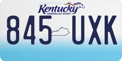 KY license plate 845UXK