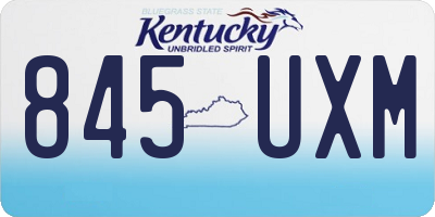 KY license plate 845UXM