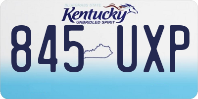 KY license plate 845UXP
