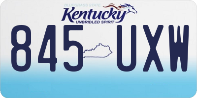 KY license plate 845UXW