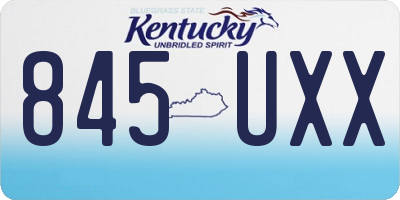 KY license plate 845UXX