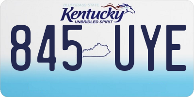 KY license plate 845UYE