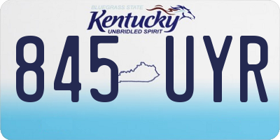 KY license plate 845UYR