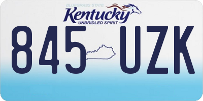 KY license plate 845UZK