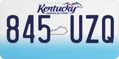 KY license plate 845UZQ