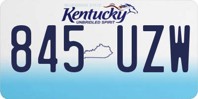 KY license plate 845UZW