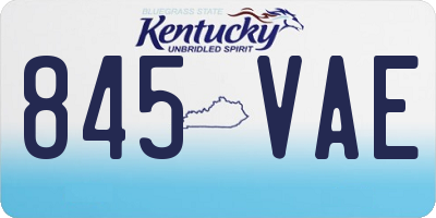 KY license plate 845VAE