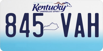 KY license plate 845VAH