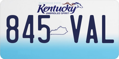 KY license plate 845VAL