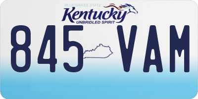 KY license plate 845VAM