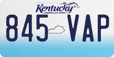 KY license plate 845VAP