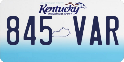 KY license plate 845VAR