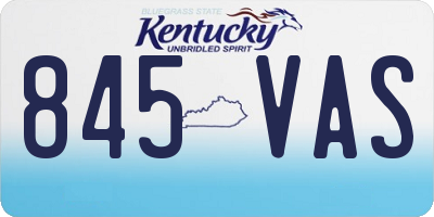 KY license plate 845VAS