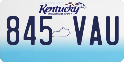 KY license plate 845VAU