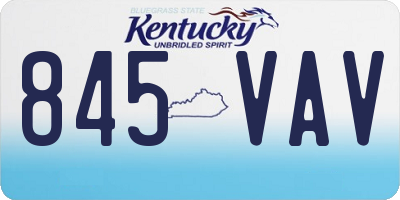 KY license plate 845VAV