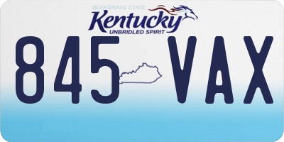 KY license plate 845VAX
