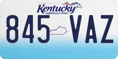 KY license plate 845VAZ